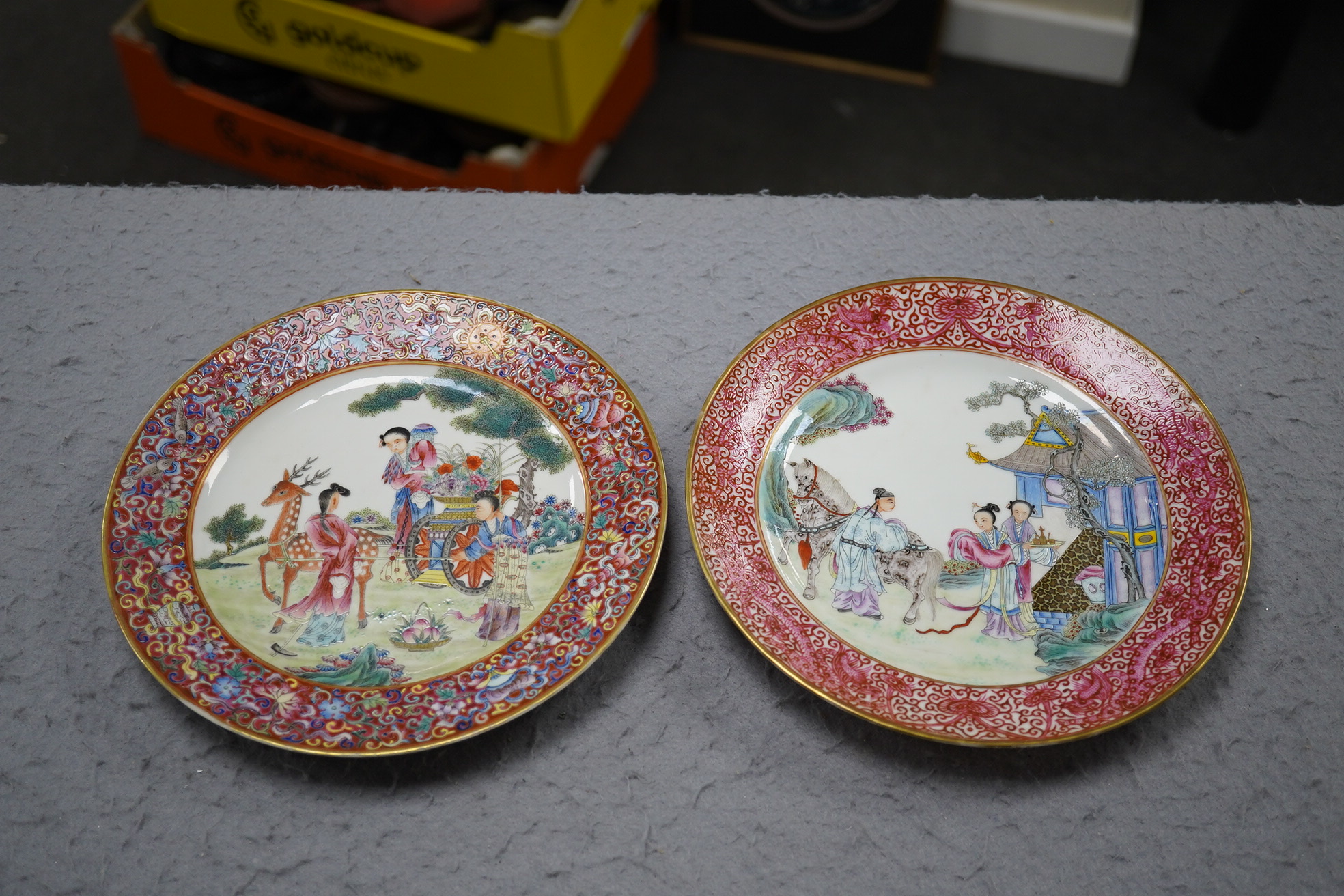 Two fine Chinese famille rose plates, Republic period